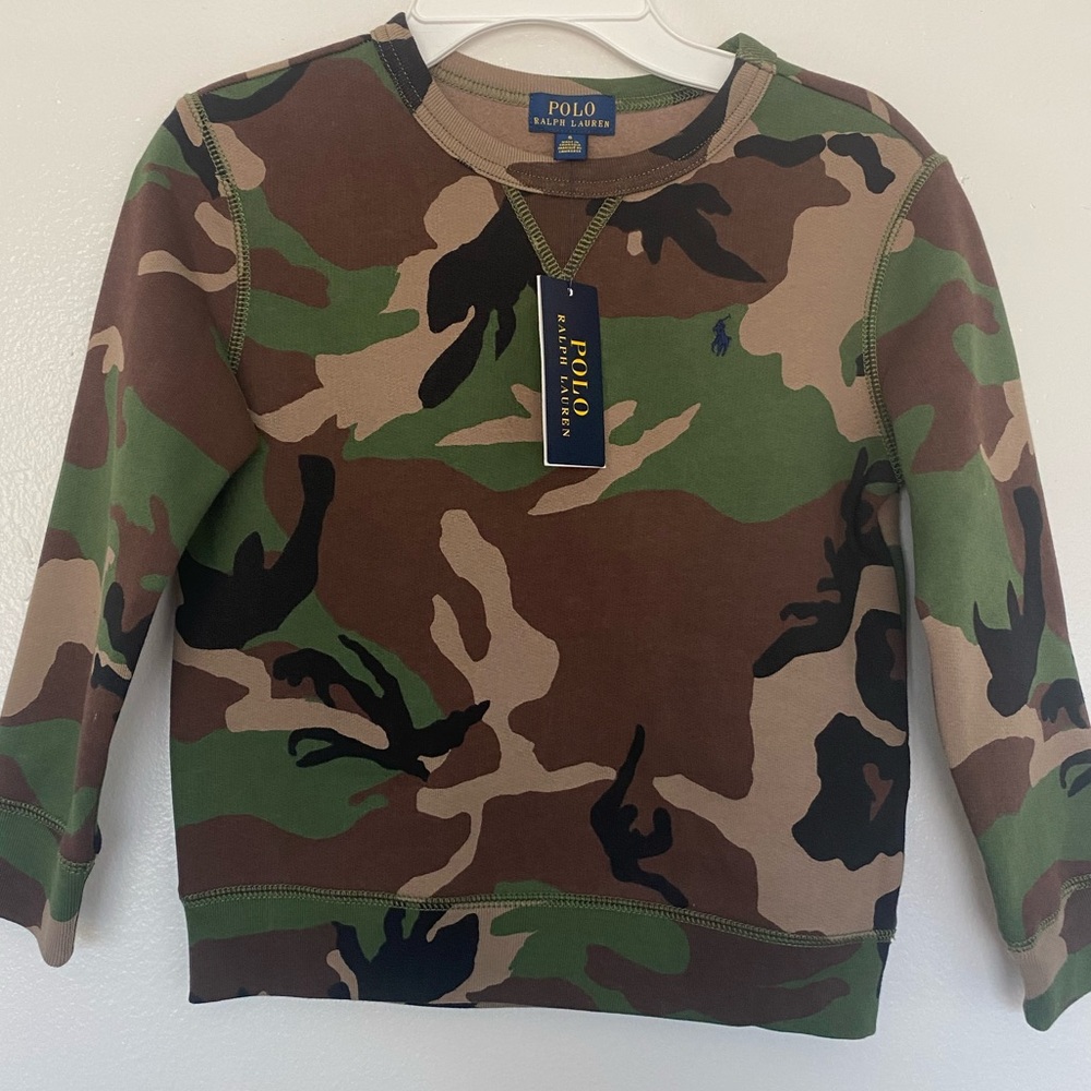 Camouflage Polo Ralph Lauren little boys sweater size 6